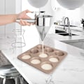 Miniatyrbillede 3 af 5: Rustfrit stål pandekagedej dispenser tragt med stativ er perfekt til kager, Takoyaki eller en