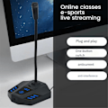 Miniatyrbillede 5 af 5: Q2 Desktop Svanehals Kondensatormikrofon Xlr Konferencemikrofon Til Møder/stemme/spil, Usb
