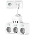Multiple Outlets with Individual Switch, Power Strip with USB-C 3 Outlets and 3 USB Chargers, Wall Socket with Multiple USB Outlets, Short Cable[co]