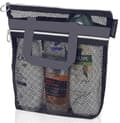Mesh Shower Caddy with Zipper, Large Polyester Shower Bag, Portable Bathroom Storage Basket with Handle.