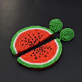 Miniatyrbillede 3 af 5: Søde frugt Vandmelon perler Dingle Stud øreringe til kvinder Teenagere Sjov frugt Bohemian Statement Harpiks dråbe øreringe Modesmykker