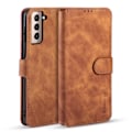 Miniatyrbillede 1 af 5: Samsung Galaxy S21 - DG.MING Retro Læder Etui - Brun Brown Brun