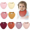Miniatyrbild 1 av 5: Triangulära Scarf Bibs, Pack med 8 Drool Bibs, Mjuk Bandana för Baby, Justerbara Muslin Bandanas