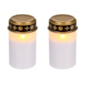 Miniatyrbilde 1 av 4: 2-pakning - Gravlys LED / Lys - Lys til Graver 1200 timer Hvit White 2-Pack