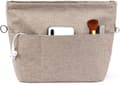 Handbag Organizer, Tote Bag Insert with Multiple Compartments and Zippers, Sturdy Bag Insert with Keychain. Light Brown, S[JSR] S
