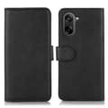For OnePlus Nord CE5 5G Case, Cowhide Texture Leather Wallet Case with Stand, Premium Magnetic Flip Case Black