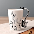Miniatyrbild 4 av 5: Musiker kaffemugg - kreativa mönster gitarr mugg elgitarr hjärtslag