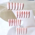 Miniatyrbilde 2 av 5: Lange trykk på negler Gradient Fake Nails Full Dekning Bling Løsnegler for kvinner og jenter 24 stk