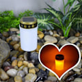 Miniatyrbillede 1 af 5: Hvid gravlys til kirkegårdssolcelys med LED-gravlys 1 stk.
