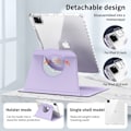 Miniatyrbild 5 av 5: iPad Pro 11 2024 Fodral Hybrid Rotation Pennhållare Lila
