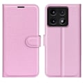 Miniatyrbillede 1 af 5: Xiaomi 14T Pro Etui Litchi Læder Lys Pink