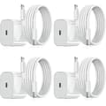 iPhone Lader - Hurtiglader - Adapter + Kabel 20W USB-C Hvit 4 stk