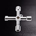 Miniatyrbilde 2 av 5: Gassnøkkel Måler Nøkkel Verktøy Nøkkel for Elektrisk Skap Skap Åpning Nøkkel Sink Legering(1stk, Sølv)