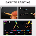 Miniatyrbillede 2 af 5: 2 stk. Regnbue Scratch Paper Børns Kunstbog Sort Diy Regnbue Kunstpapir Kort Neon Scratch Bog W