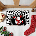 Miniatyrbillede 4 af 5: Jul 3D Illusion Dørmåtte Skridsikker Gulvmåtte Sengemåtte Til Soveværelse Stue Børn 80X120cm Sort Grinch Hånd Sort Grinch Hånd 80X120cm