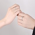 Miniatyrbillede 2 af 4: Jianjia og Bailu parringe S925 Sterling Sølv Niche Luksus Åben Ring Valentinsdagsgave