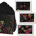 Miniatyrbild 4 av 4: 50-delars Scratch Art-set - Regnbågspapper & Penna för barn 8-12 år