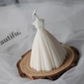 Miniatyrbillede 4 af 5: Lysforme lys stearinlys DIY støbeforme i silikoneform Brudekjole LZ22120