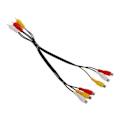 Miniatyrbillede 2 af 5: 1. 3 RCA Han Til 6 RCA Hun Stik Splitter Lyd Video AV Adapter