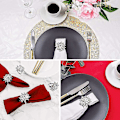 Miniatyrbillede 3 af 5: Servietringe,rhinestone Servietringe Sølv Sæt Af 6, Søde Elegante Krystal Bling