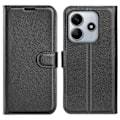 Miniatyrbillede 1 af 5: Xiaomi Redmi Note 14 5G Etui Litchi Læder Sort