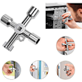 Miniatyrbilde 4 av 5: Gassnøkkel Måler Nøkkel Verktøy Nøkkel for Elektrisk Skap Skap Åpning Nøkkel Sink Legering(1stk, Sølv)
