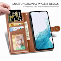 Miniatyrbild 4 av 5: Samsung Galaxy A36 5G / A56 5G Plånboksfodral Läder Brun
