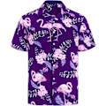 Pikkukuva 2 / 5: Havaijipaita ja shortsit miehille, normaali istuvuus, lyhythihainen, rento, funky ranta Flamingopaita setti XXL