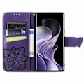 Pikkukuva 2 / 5: Xiaomi Redmi Note 14 Pro 5G Kotelo Nahka Perhoskuvio Tumman Violetti