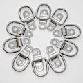 Miniatyrbilde 3 av 4: 10-pakning D-ring-surringer forankring, 1/4 rustfritt stål tunge surringer