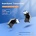 Pikkukuva 2 / 5: Usb 3.0 90 asteen uros-naaras pystysuora yhdistetty ylös ja alas kulmakytkimen sovitin