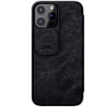 Miniatyrbillede 3 af 5: iPhone 13 Pro Max - NILLKIN Qin CamShield Læder Etui - Sort