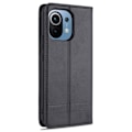 Miniatyrbillede 3 af 5: Xiaomi Mi 11 - AZNS Læder Flip Cover - Sort Black Sort
