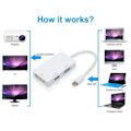 Pikkukuva 2 / 5: Thunderbolt Mini DP DisplayPort - HDMI DVI VGA, 3-in-1, Macbookille