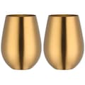 Fars dag-present Rostfritt stål Stemless Vinglas Bärbart Pool Vinglas - Guld[co]