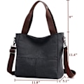 Miniatyrbillede 2 af 3: Dame Liten Canvas Tote Skuldertaske Arbejdstaske Rejsetaske