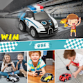 Pikkukuva 3 / 4: Kauko-ohjattavat autot lapsille 2-7 vuotta Mini RC poliisiauto 2,4 GHz sarjakuva leluautot