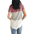 Miniatyrbilde 2 av 3: Rund Hals Triple Color Block Stripe T-skjorte
