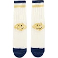 Miniatyrbillede 5 af 5: Smiley Heel Tykke Japanske Stil Værktøjer Farveinddelte Stribede Strømper til Mænd og Kvinder Trendy Strømper white