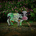 Miniatyrbillede 4 af 5: Solcellelampe LED Giraf Kylling Kobberfarvet Metaleffekt Have