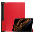 Samsung Galaxy Tab S10 Ultra / S9 Ultra Leather Case with 3-Fold Design Röd