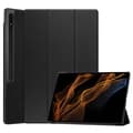 Samsung Galaxy Tab S10 Ultra / S9 Ultra Leather Case with 3-Fold Design Svart