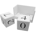 Miniatyrbild 3 av 5: Trä skrivbord block kalender - Perpetual block månad datum display hem kontor dekoration, 6,1 x 3,9 x 2,9 tum