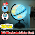Miniatyrbild 1 av 5: Rotating World Globe LED Lamp Illuminated Globe with USB Studies Play Learning (FMY)