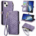 Miniatyrbillede 1 af 5: iPhone 15 Plus Cover Geometri Med Snor Lilla
