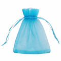 Miniatyrbilde 1 av 4: Pakke med 100 stk smykkeposer med snøring, turkisblå, 7*9 cm, små nettposer, godteposer, mini-sachet for små julegaver, smykker
