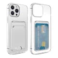 iPhone 15 Pro Max Shockproof Case with Card Holder - Transparent Transparent transparent