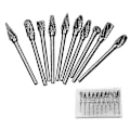 Pikkukuva 1 / 5: Jinyi Shank Rotary Burr Double Cut Tungsten Carbide Cutter Set Die Grinder Bit For Dremel Rotary Tool(1set Of 10 Pcs,silver)