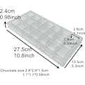 Miniatyrbillede 2 af 3: Firkantet chokoladeform i polykarbonat til gør-det-selv chokoladeproduktion, 21 hulrum, slik- og isterningeforme
