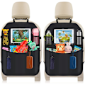 Miniatyrbillede 1 af 5: Bilorganisator, 2 stk. Bagsædebeskyttere, med klar tabletlomme og flere lommer til nem opbevaring af legetøj/bøger/flasker.